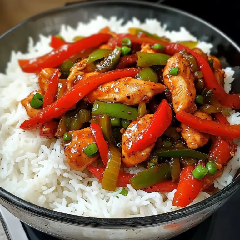 Spicy Pepper Chicken Stir-Fry with Rice