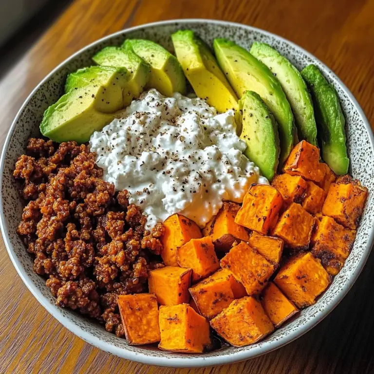 Spicy Sweet Potato Power Bowl with Avocado & Cottage Cheese