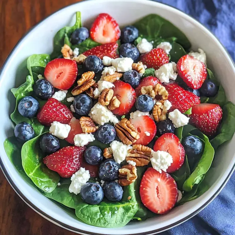 Spinach Strawberry Salad with Feta Cheese