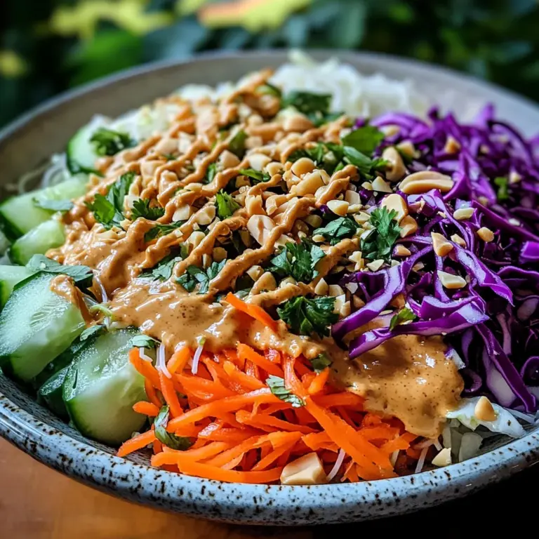 Spring Roll Salad with Peanut Dressing
