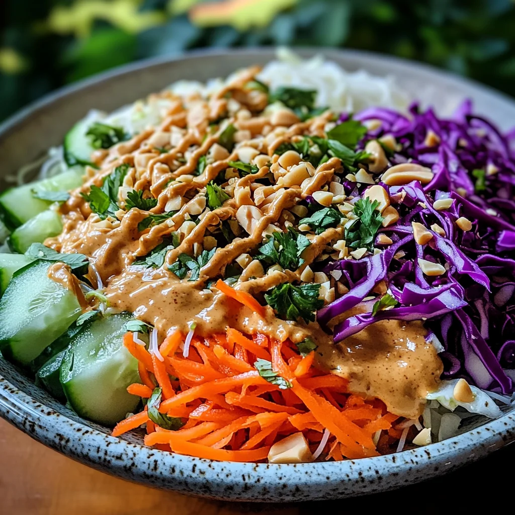Spring Roll Salad with Peanut Dressing