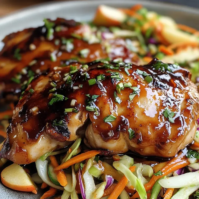 Sticky Apple Cider Chicken with Crisp Autumn Slaw
