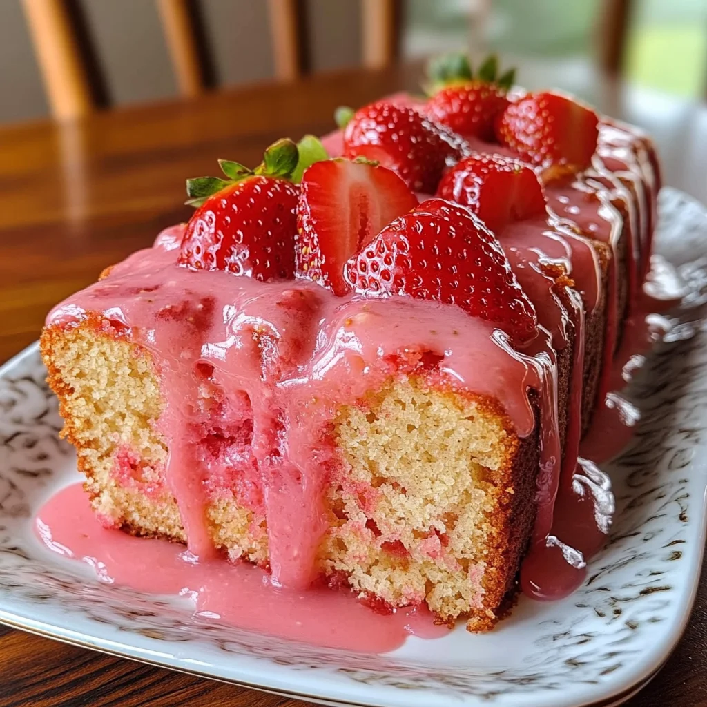 Strawberry Pound Cake with Strawberry Glaze