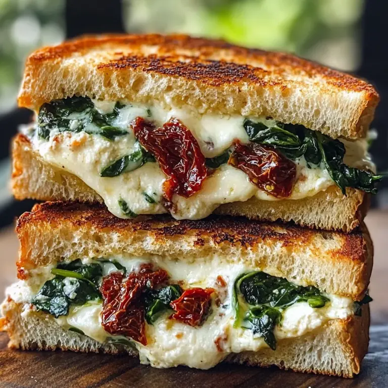 Sun Dried Tomato Spinach and Ricotta Grilled Cheese