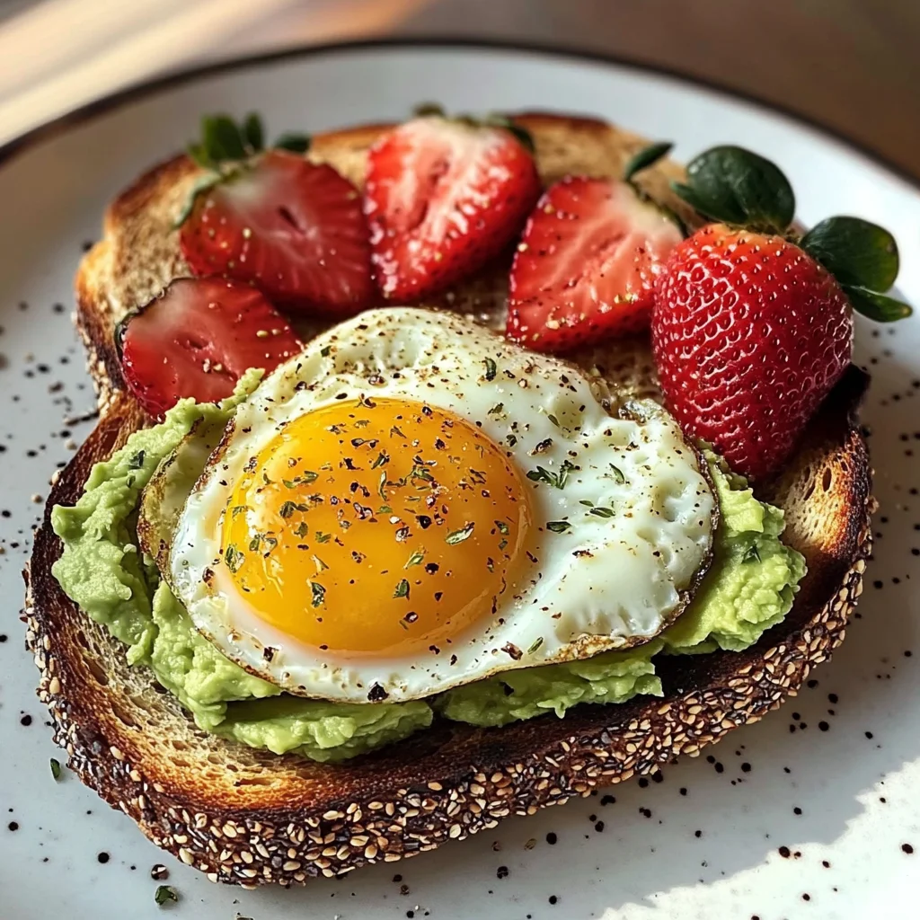 Sunny Avocado Egg Toast with Sweet Strawberries
