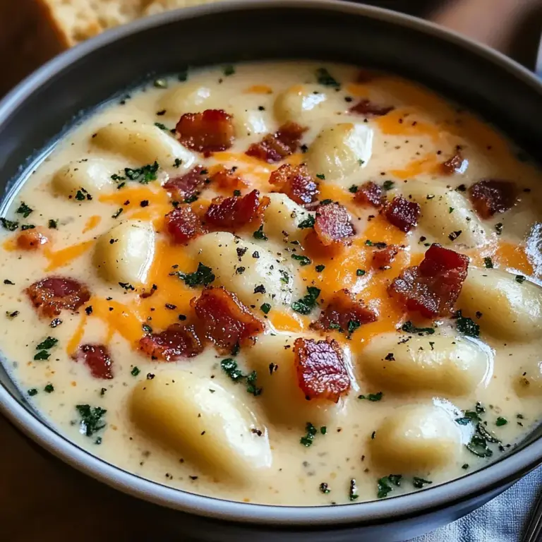Turkey Bacon Cheddar Gnocchi Soup – A Rich and Creamy Comfort Meal