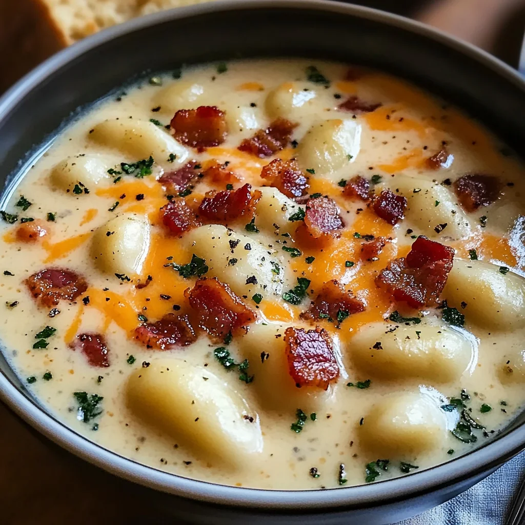 Turkey Bacon Cheddar Gnocchi Soup – A Rich and Creamy Comfort Meal