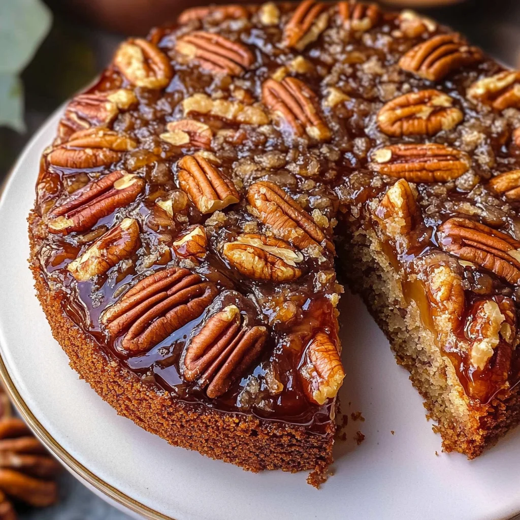 Vegan Pecan Upside Down Cake