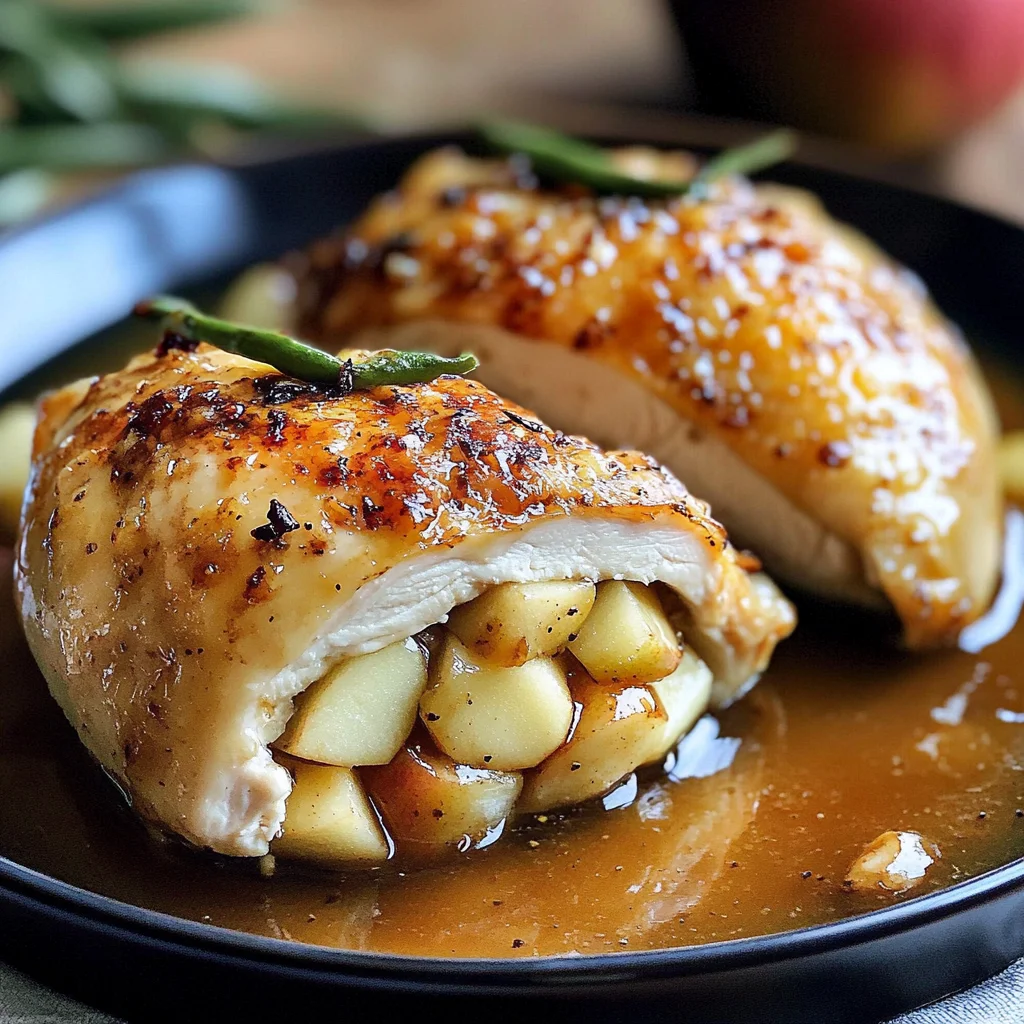 Apple and Brie Stuffed Chicken with Maple Dijon Glaze