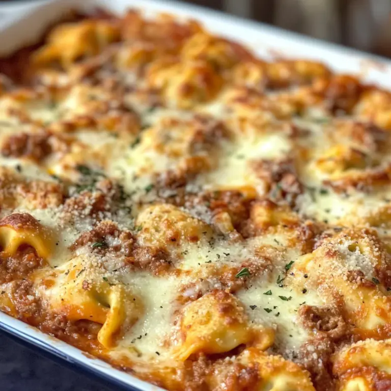 Cheesy Baked Tortellini Casserole With Meat Sauce