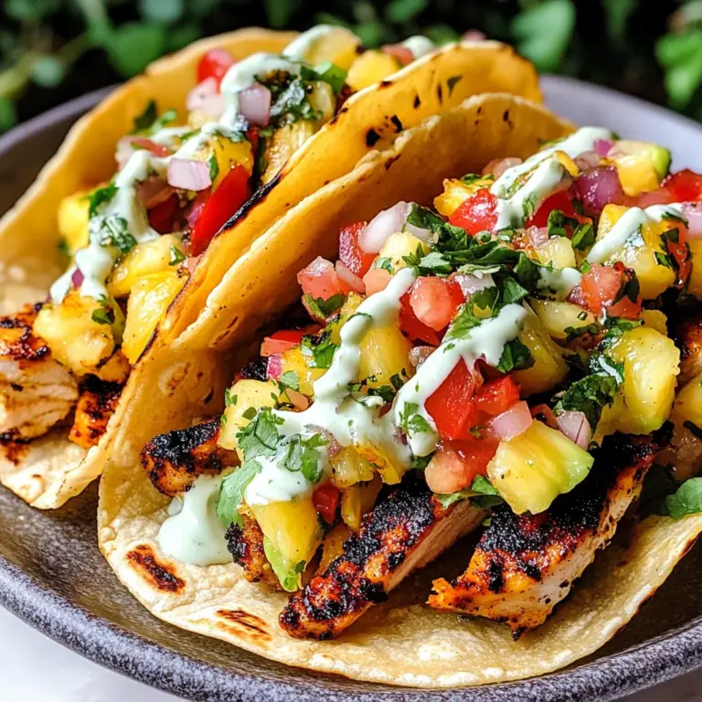 Chili Lime Chicken Tacos with Grilled Pineapple Salsa