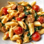 Creamy Turkey sausage Pasta with Spinach