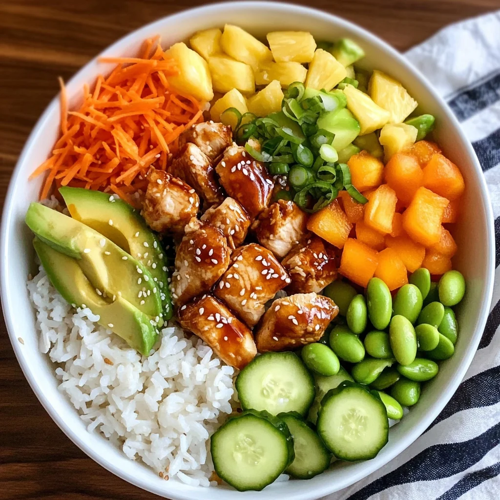 Hawaiian Inspired Chicken Poke Bowl Full of Flavorful Joy