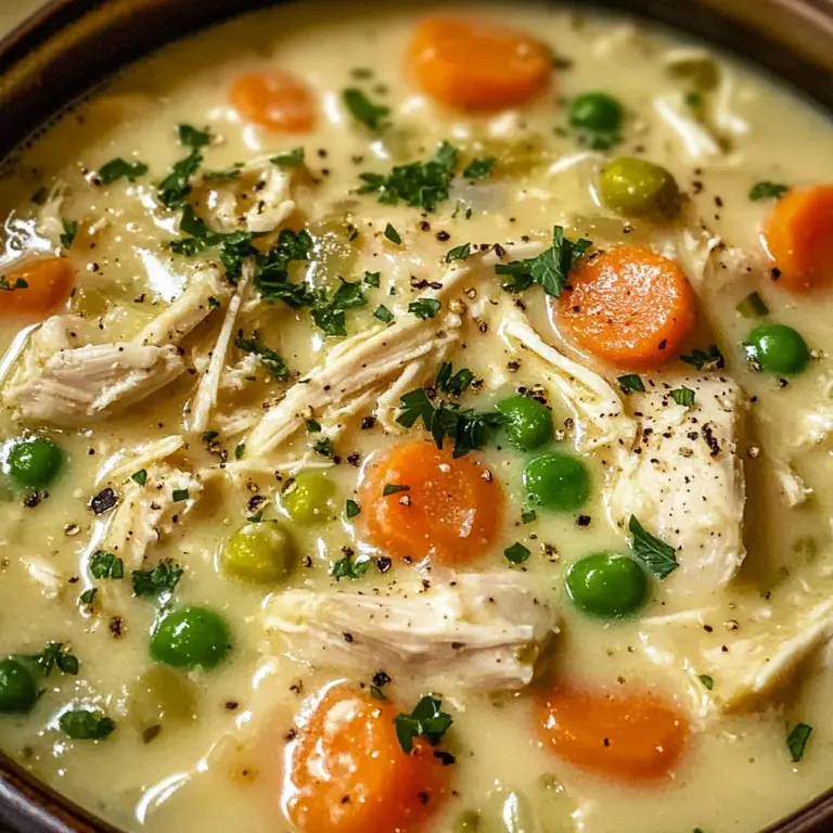High Protein Chicken Pot Pie Soup