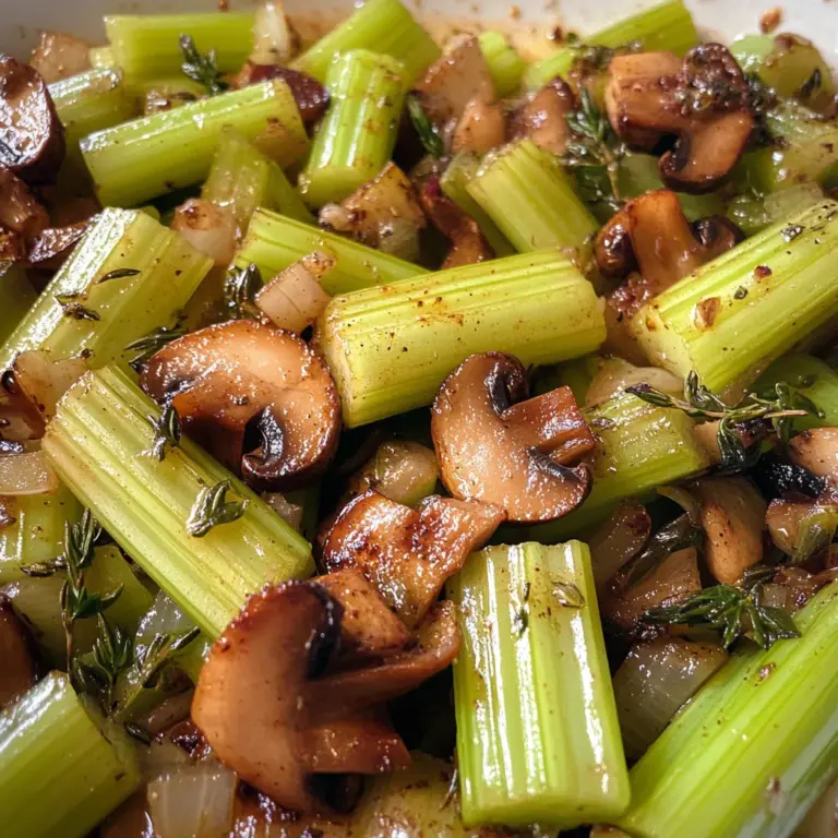 Jennie's Roasted Celery And Mushrooms