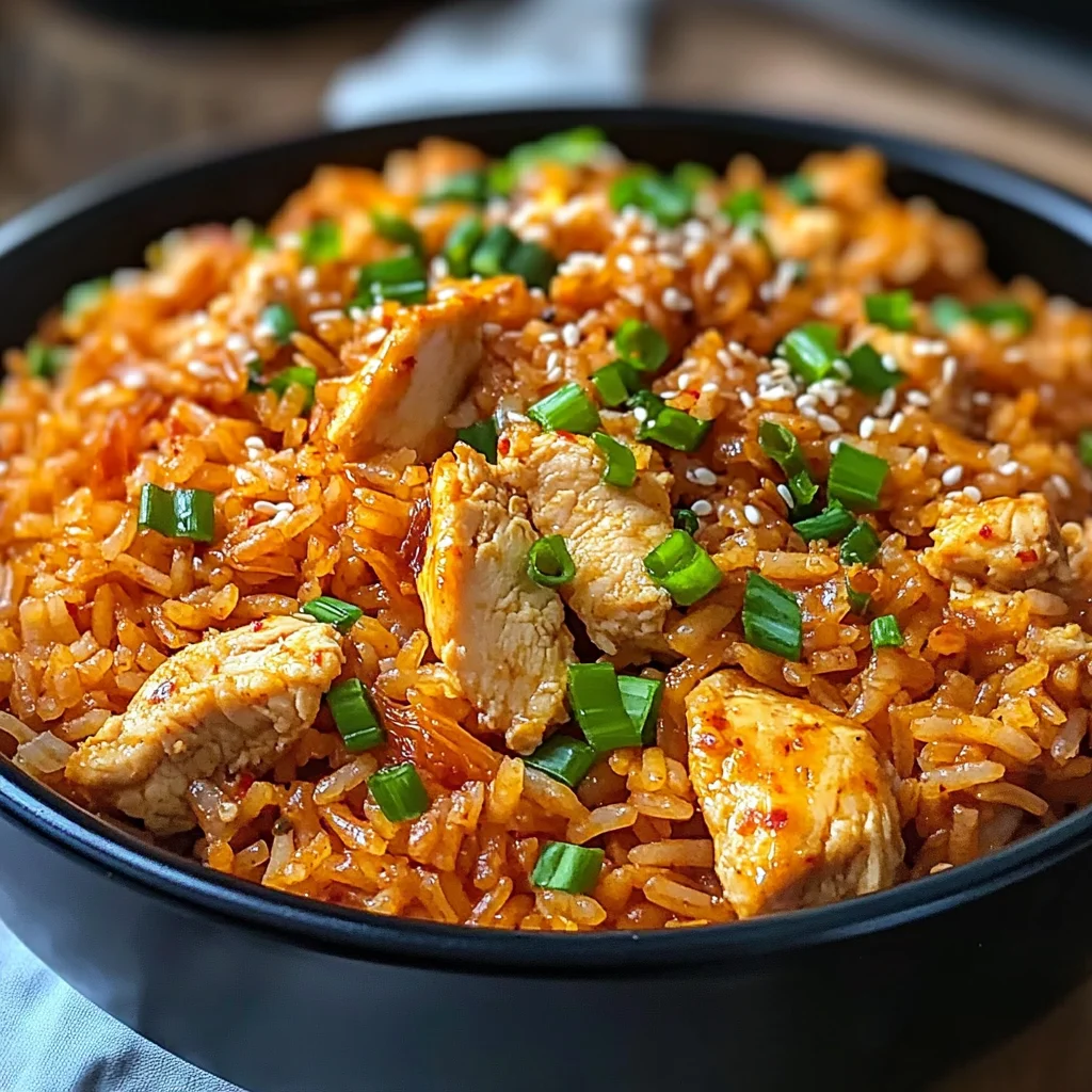 Kimchi Fried Rice with Chicken