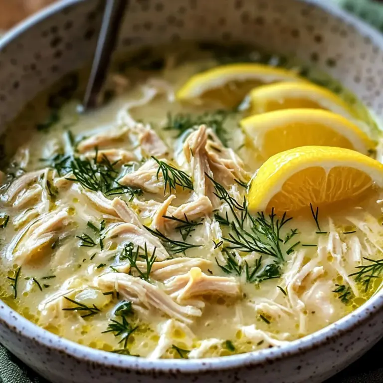 Mediterranean Lemon Chicken Soup: A Creamy, Comforting Bowl of Sunshine
