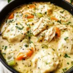 One Pot Chicken Dumpling Soup (with refrigerated biscuit dough!)