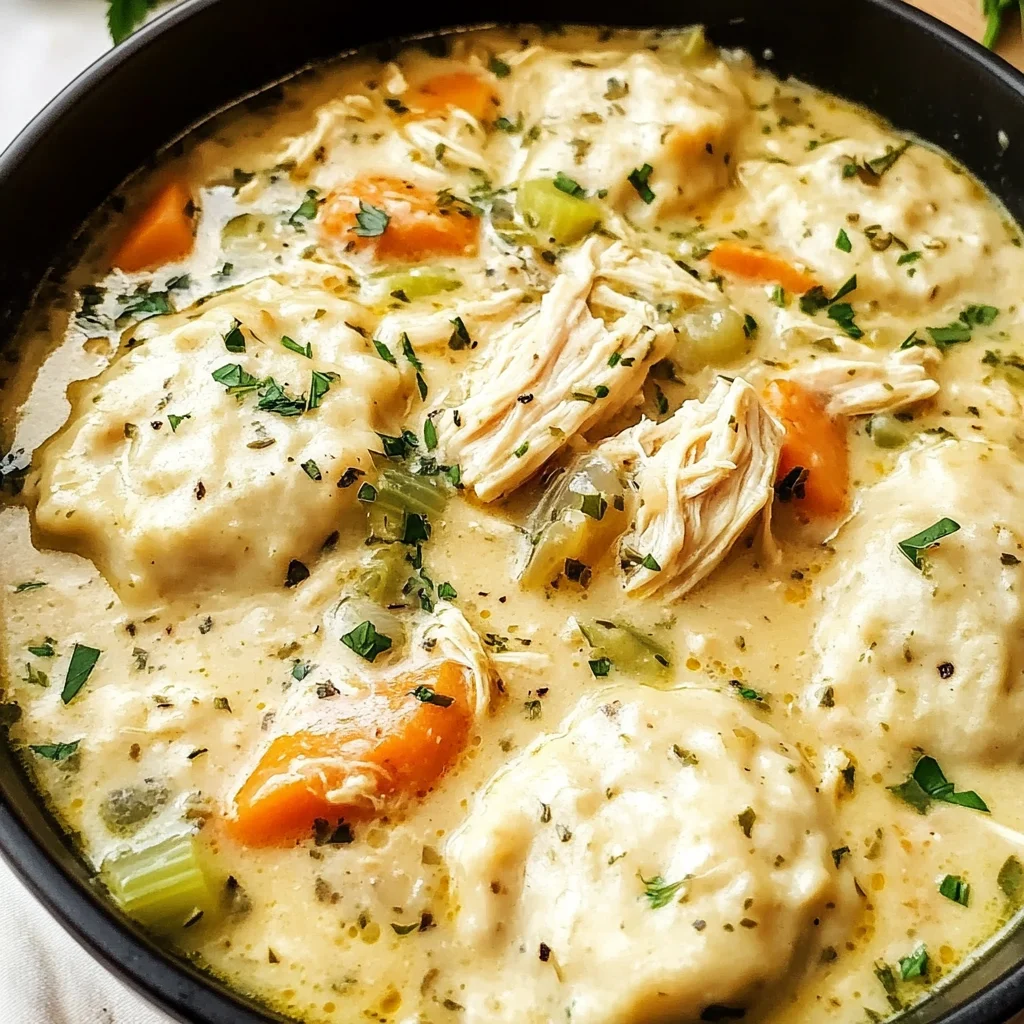One Pot Chicken Dumpling Soup (with refrigerated biscuit dough!)