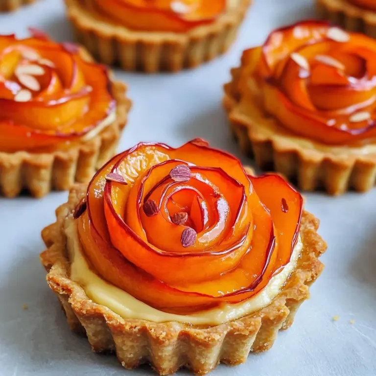 Persimmon Almond Rosette Tarts
