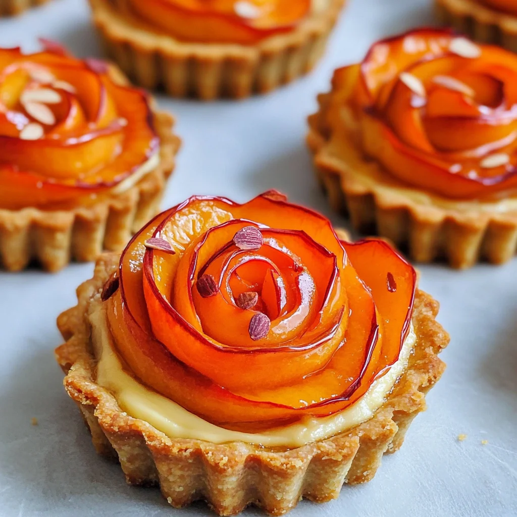 Persimmon Almond Rosette Tarts