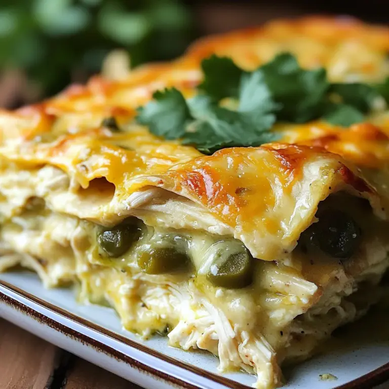 Quick and Easy Green Chile Chicken Enchilada Casserole