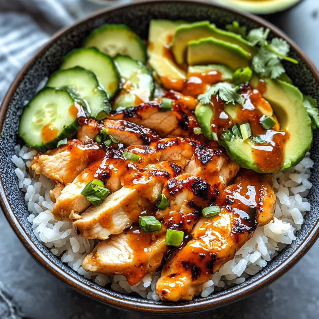 Spicy Honey-Ginger Chicken Bowls with Yum Yum Sauce
