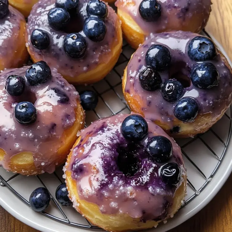 Blueberry Cake Donuts with Blueberry Glaze