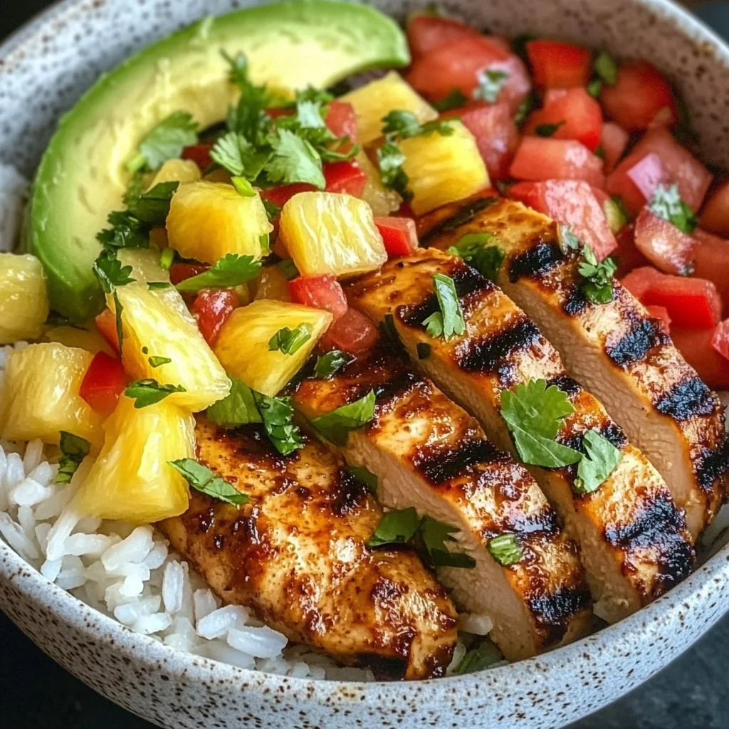 Chicken Bowl with Pineapple Salsa