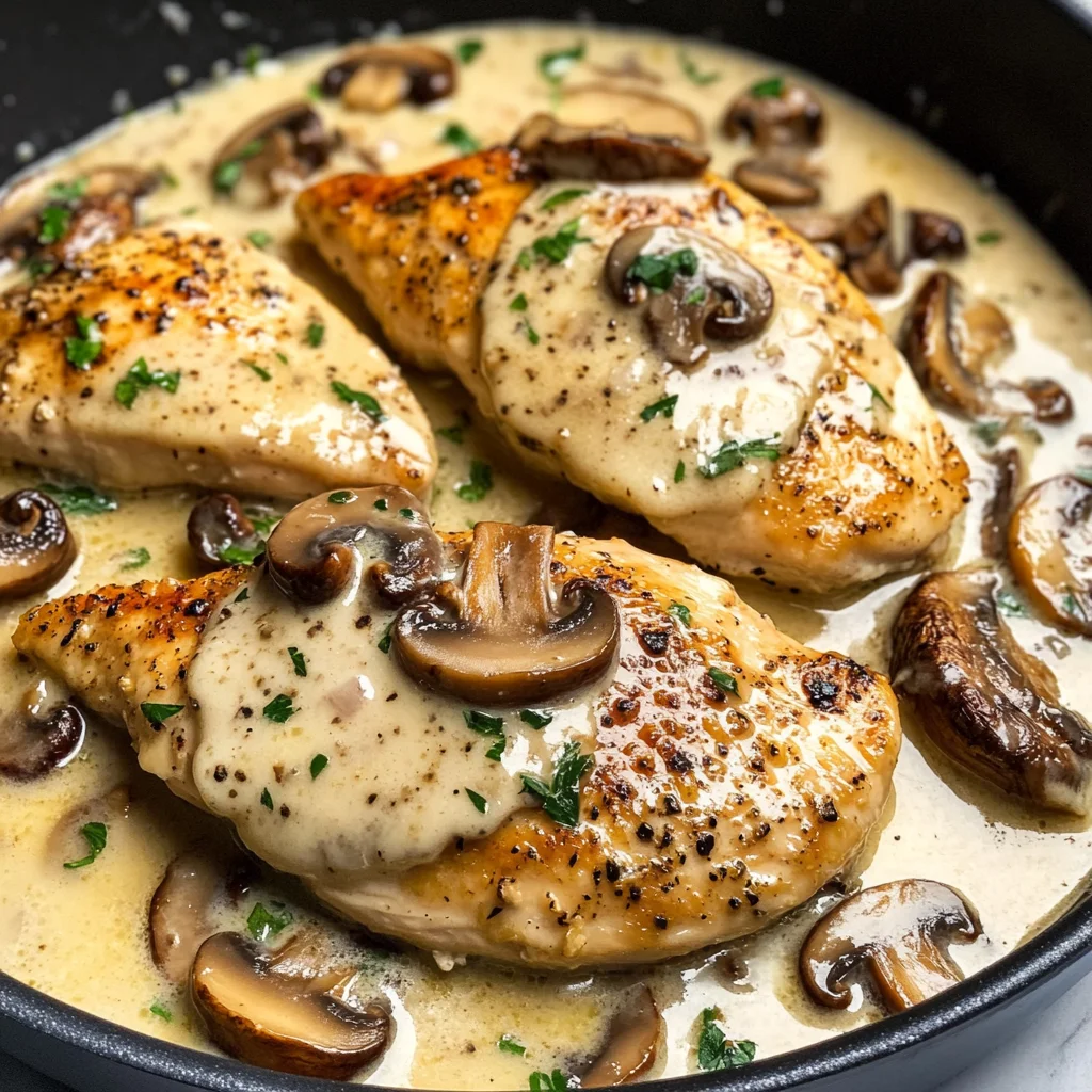 Creamy White apple vinegar Mushroom Chicken