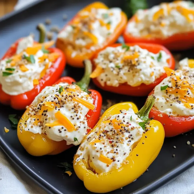 Everything Cream Cheese Stuffed Mini Bell Peppers