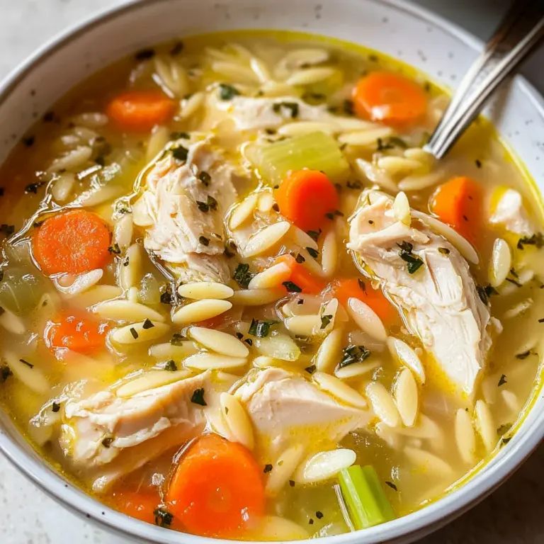 Lemon Chicken Orzo Soup