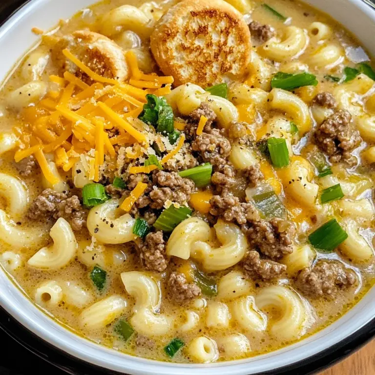 One Pot Macaroni Cheeseburger Soup