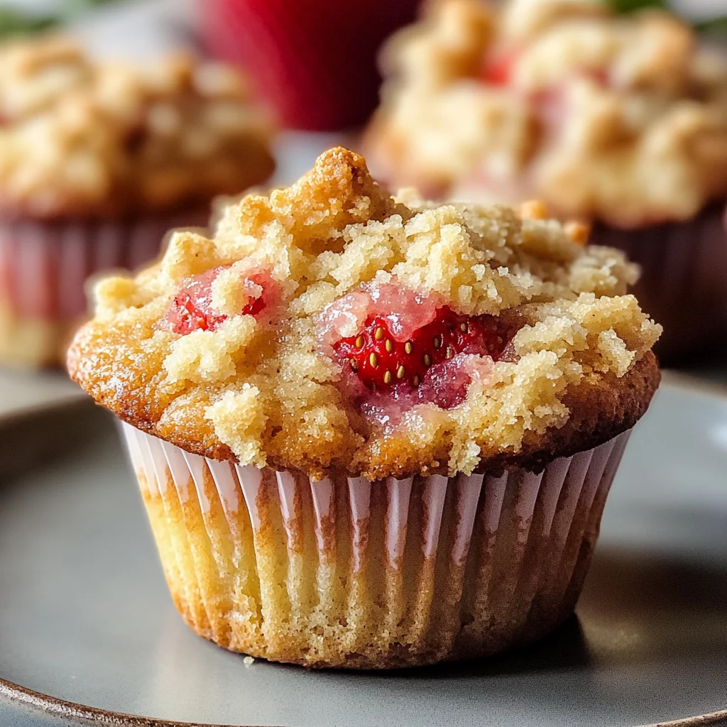 Quick Strawberry Muffins with Crumble Topping
