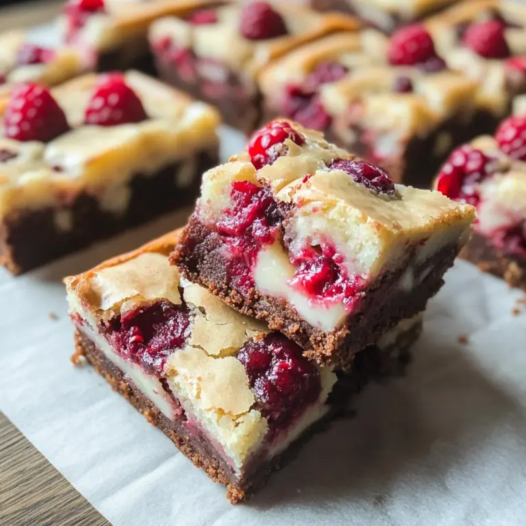 Raspberry White Chocolate Brownies (Blondies)
