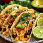 Slow Cooker Queso Chicken Tacos