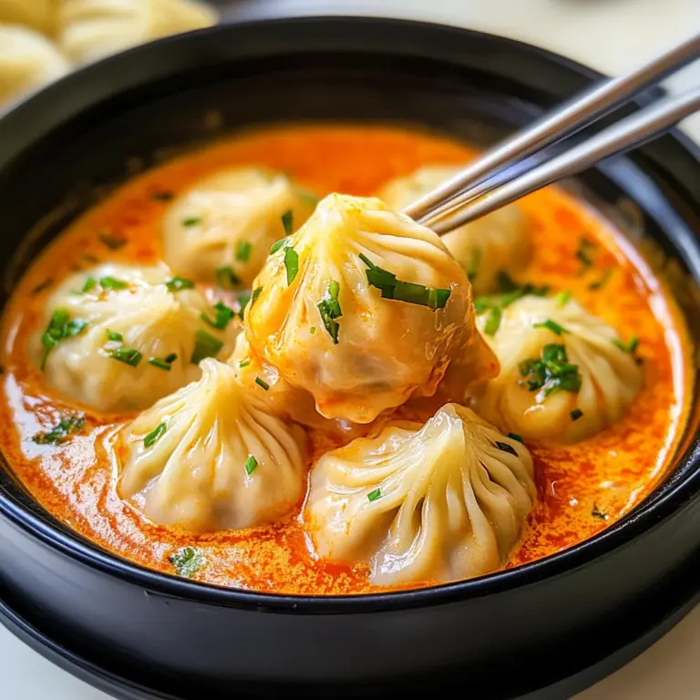 Soup Dumplings in Creamy Gochujang Sauce