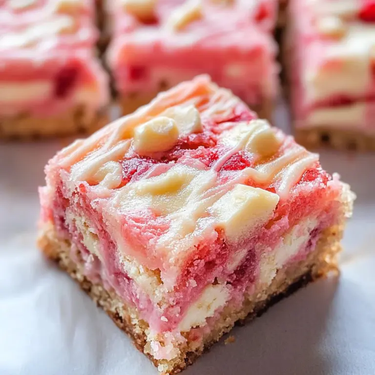 Strawberry White Chocolate Gooey Bars
